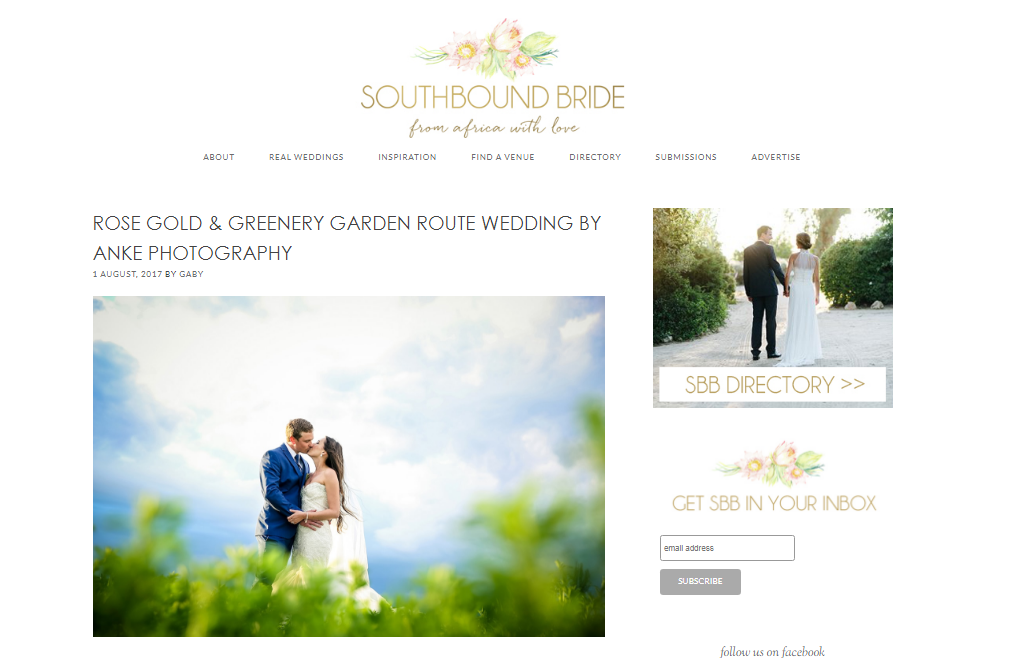 Johan & Heloise’s wedding – featured on SouthBound Bride